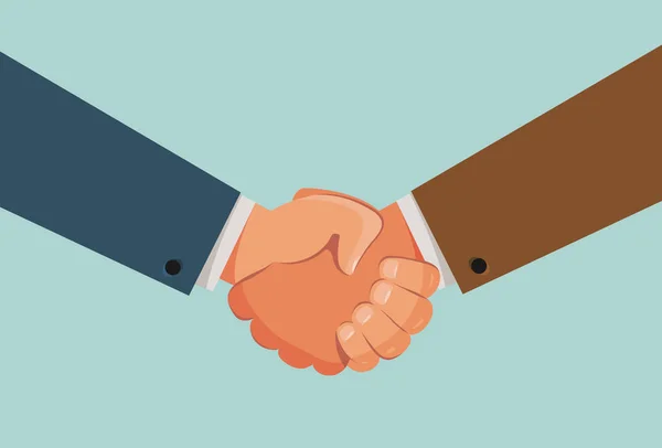 Handshake, shaking hands banner. Agreement, business concept. Vector flat illustration — Stock Vector