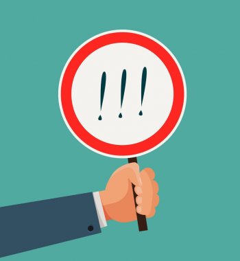 Holding işaret veya plaka. İş, quiz kavramı. Vektör düz çizim