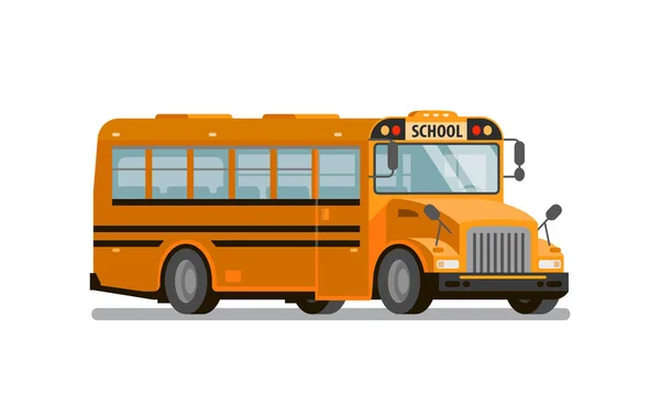 Yellow school bus. Transportation of students and pupils. Vector illustration — Stock Vector