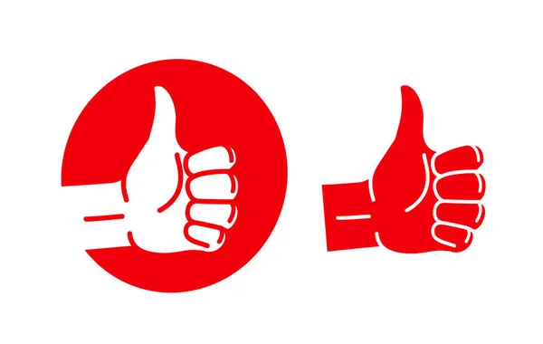 Ręka kciuk, logo. Najlepsza jakość symbol lub ikonę. Ilustracja wektorowa — Wektor stockowy
