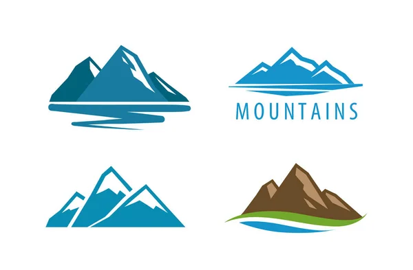 Montaña, logo de roca. Ilustración vectorial — Vector de stock