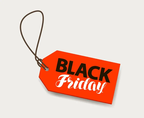 Black Friday, banner de venta. Precio, concepto de compras. Letras vector ilustración — Vector de stock