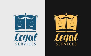 Yasal Hizmetler logosunu görmeniz gerekir. Noter, adalet, avukat simgesini veya simge. Vektör çizim