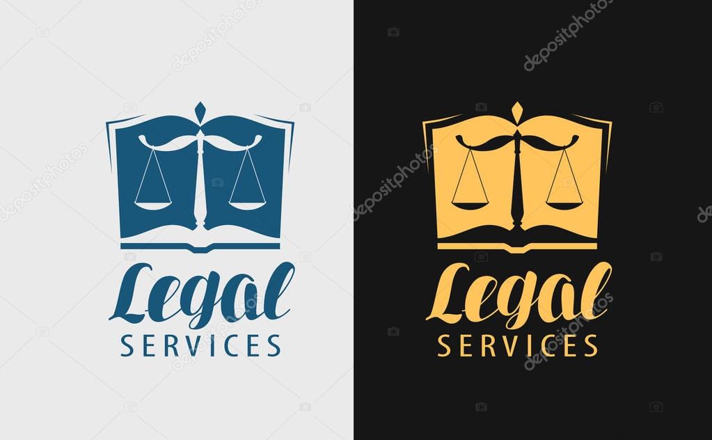 Legal services logo. Notary, justice, lawyer icon or symbol Vector