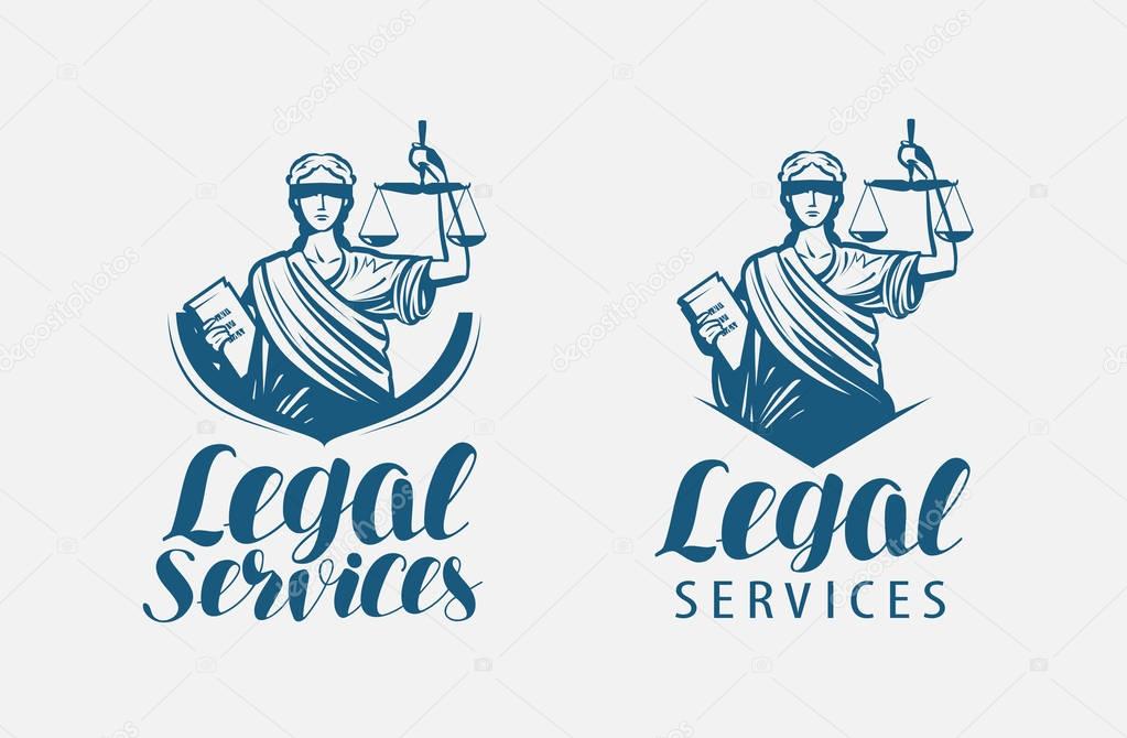 Legal services logo. Notary, justice, lawyer icon or symbol Vector