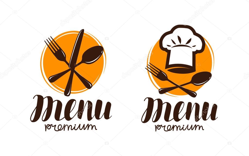 Restaurant menu, logo or label. Cooking, cuisine concept. Vector illustration isolated on white background