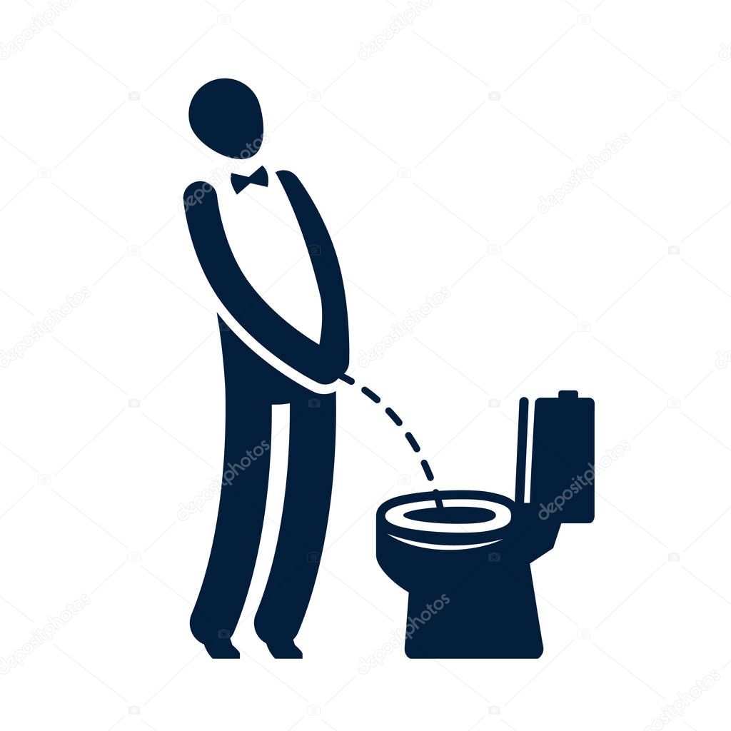 WC, funny symbol. Toilet, restroom icon Vector illustration