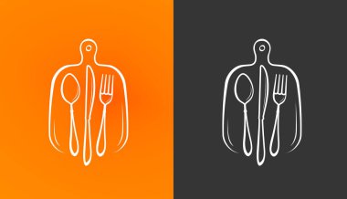 Logo ya da etiket pişirme. Restoran menüsü sembolü. Vektör illüstrasyonu