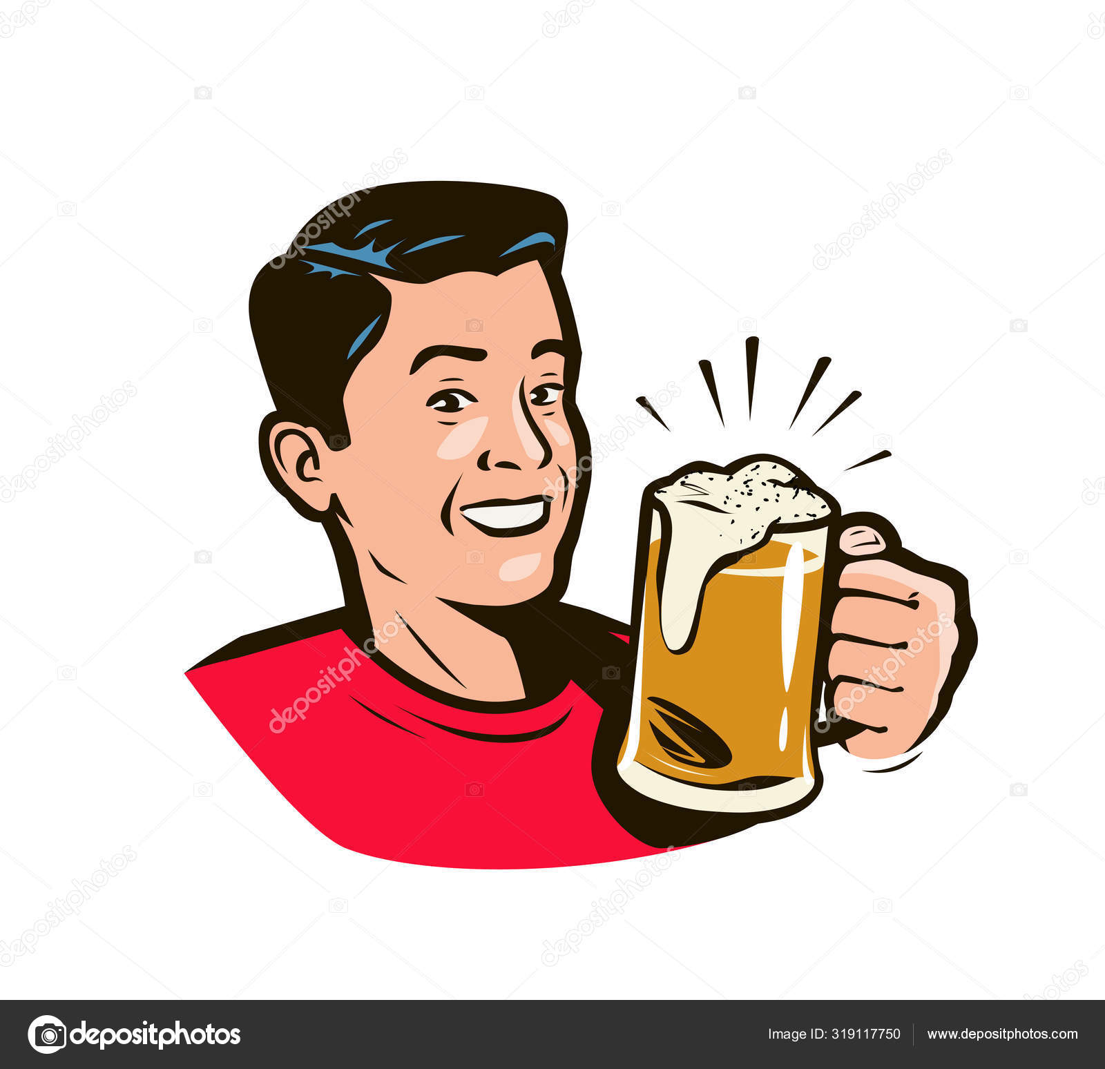 Man holding beer mug. Cartoon vector illustration Stock Vector Image by ©sergeypykhonin #319117750 Man holding beer mug. Cartoon vector illustration Stock Vector Image by ©sergeypykhonin #319117750