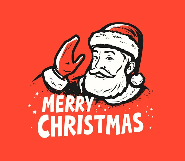 Feliz Navidad. Estilo de arte pop de Santa Claus. Ilustración vectorial — Vector de stock