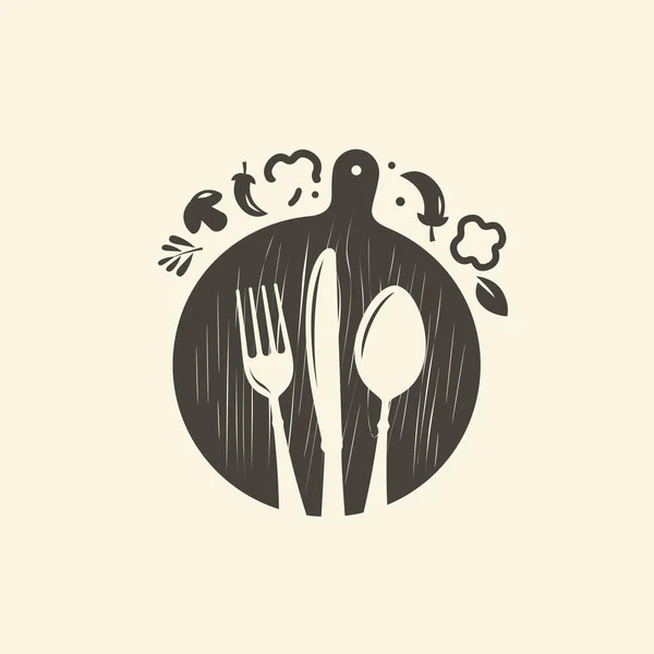 料理ロゴ。料理の芸術、料理のシンボル。ベクターイラスト — ストックベクタ