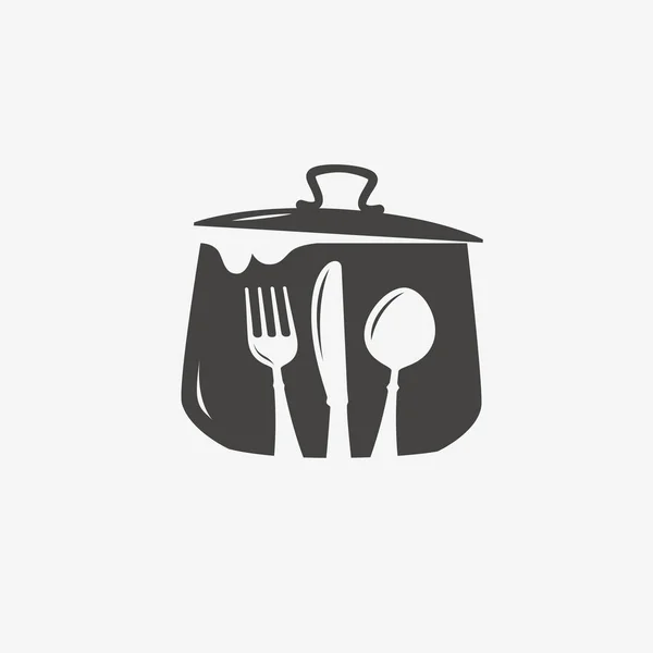 Logo nebo symbol vaření. Večeře, ikona menu. Vektorová ilustrace — Stockový vektor