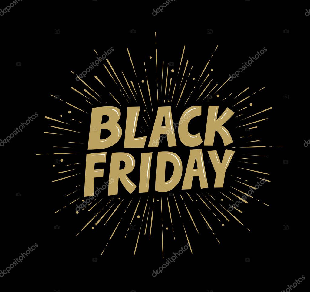 Black Friday banner. Typographic design, vector illustration