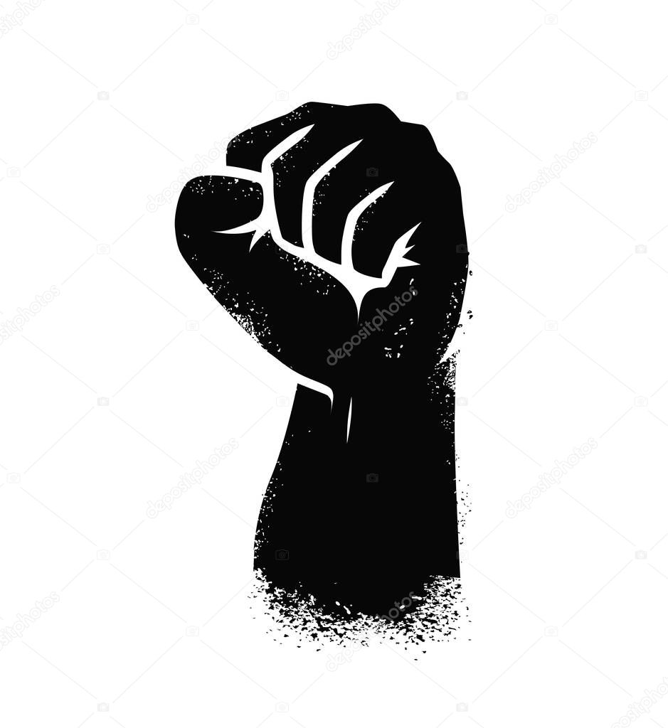Clenched fist. Hand gesture symbol vector illustration