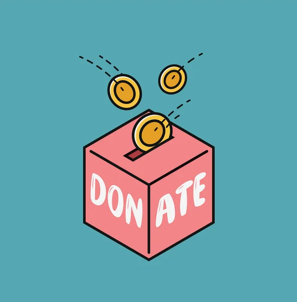 Donate, finance symbol. Fundraising in donation box vector — Stock Vector