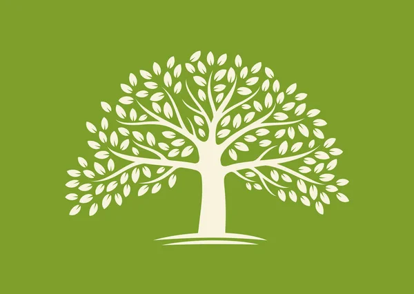 Логотип дерева или метки. Экология, натурвекторная иллюстрация — стоковый вектор