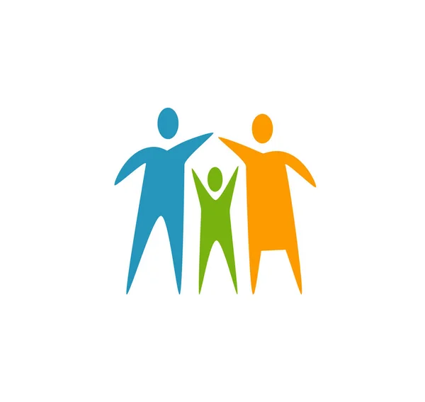Icône familiale. Illustration vectorielle du logo des parents et bébé — Image vectorielle