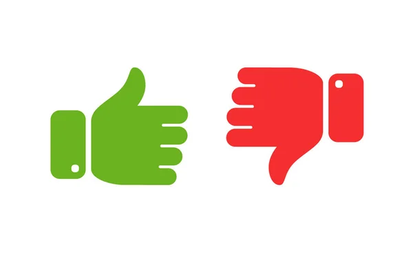 Thumbs up and down icons. Yes, No symbol vector illustration — ストックベクタ