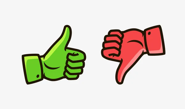 Thumbs up and down icons. Like, Dislike symbol vector — Stock Vector