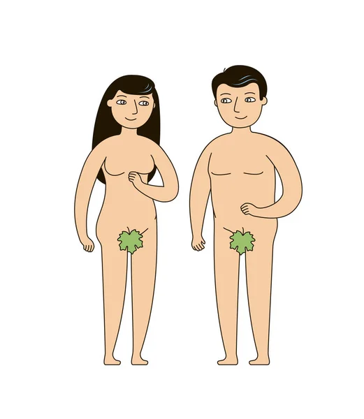 Adam et Eve. Histoire biblique d'origine humaine. Illustration vectorielle — Image vectorielle