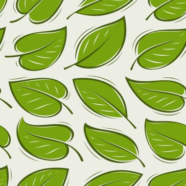 Yeşil yapraklı kusursuz bir arka plan. Desen vektörü