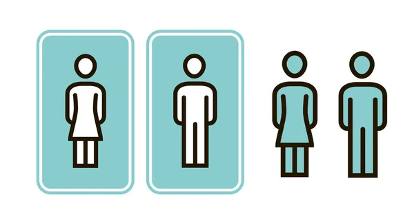 Homme et femme signe WC icône. Toilettes, toilettes, symbole de salle de bain vecteur — Image vectorielle