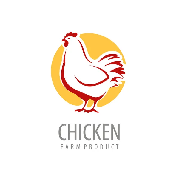 Chicken logo or label. Farm animal symbol vector — 스톡 벡터