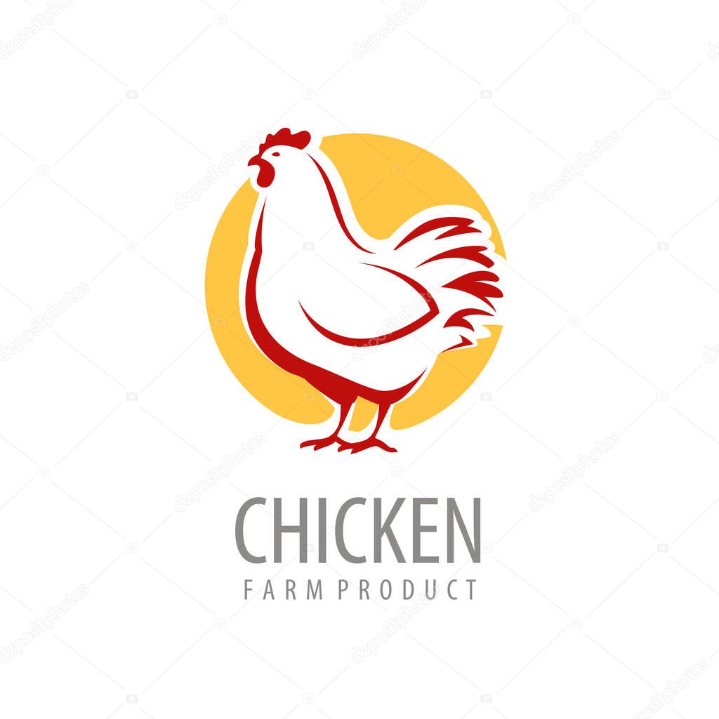 Chicken logo or label. Farm animal symbol vector illustration