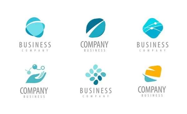 Business set of abstract colorful logos. Icons vector — Stock Vector