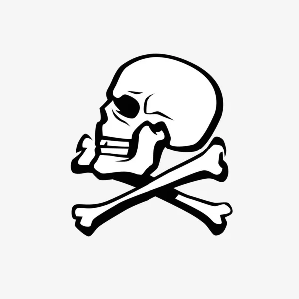 骷髅和交叉骨骼的象征 Jolly Roger标志向量 — 图库矢量图片
