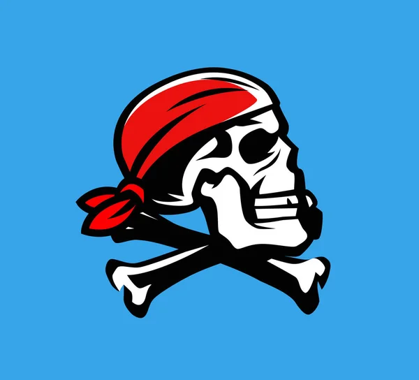 Schedel Kruisbeenderen Vector Jolly Roger Piratensymbool — Stockvector