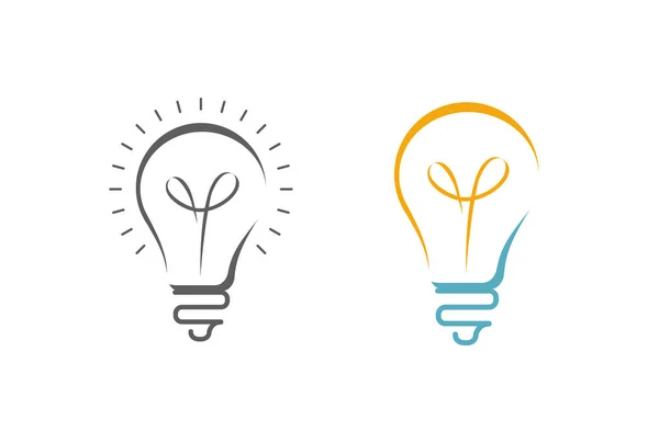 Glühbirnen Logo Business Ideensymbol Oder Ikone Vektor — Stockvektor