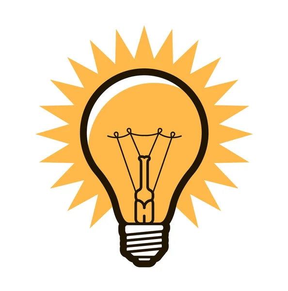 Żarówka Symbol Ilustracja Wektora Idei Innowacji Dziedzinie Energii Elektrycznej — Wektor stockowy