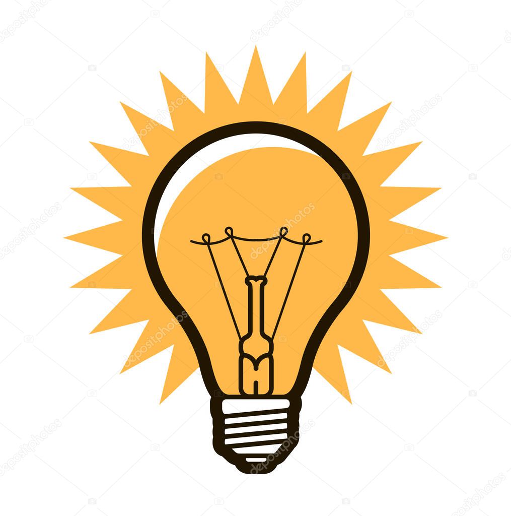 Light bulb, symbol. Electricity innovation idea vector illustration