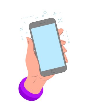 web ve mobil uygulamalar için el şablonundaki smartphone. vektör