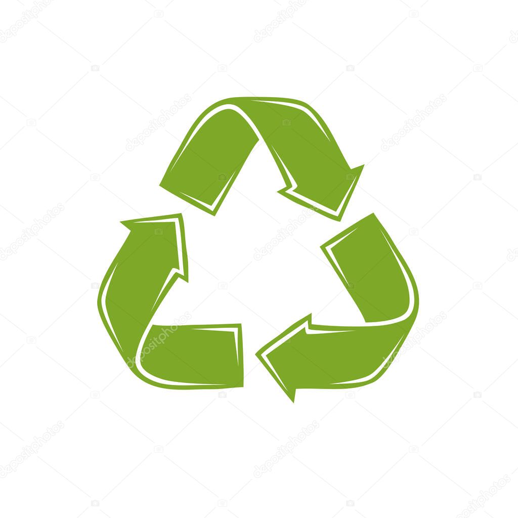 Recycle sign. Waste recycling vector illustration isolated on white background