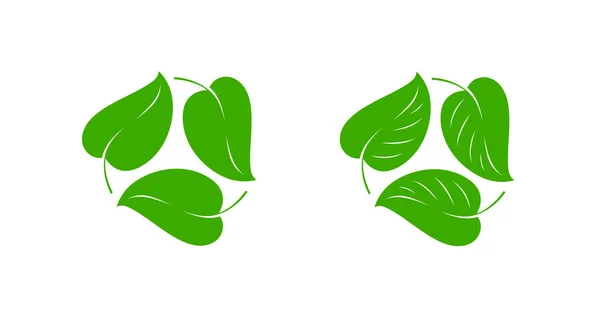 Αφηρημένη Σφαίρα Πράσινο Φύλλα Λογότυπο Φύση Περιβάλλον Σύμβολο Διανυσματική Απεικόνιση — Διανυσματικό Αρχείο