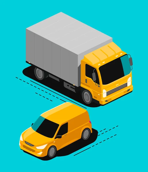 Trasporto Merci Servizio Consegna Vettore Concetto Logistico — Vettoriale Stock