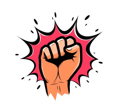 Protesto etmek için yumruğunu sıktı. Kuvvet, kuvvet vektörü