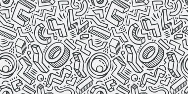 Kusursuz arka plan çizimi. El çizimi geometrik model vektörü