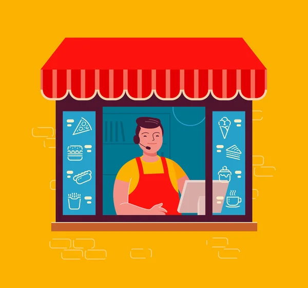 外卖食品 餐厅菜单平面矢量插图 — 图库矢量图片