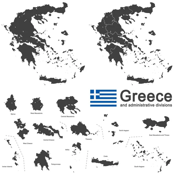 Греція та Адміністративний поділ — стоковий вектор
