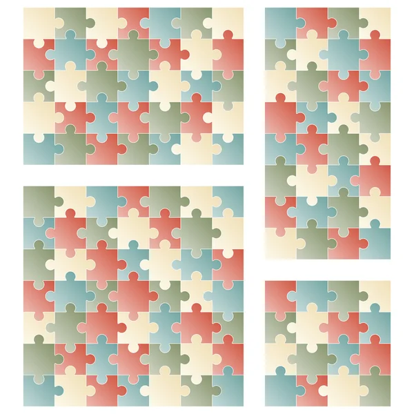 Puzzel collectie - 4 puzzels — Stockvector