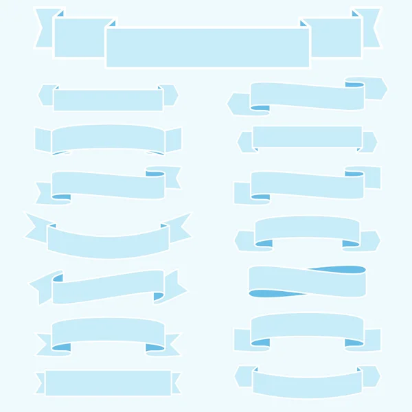 Collection de différentes bannières en couleurs bleues — Image vectorielle