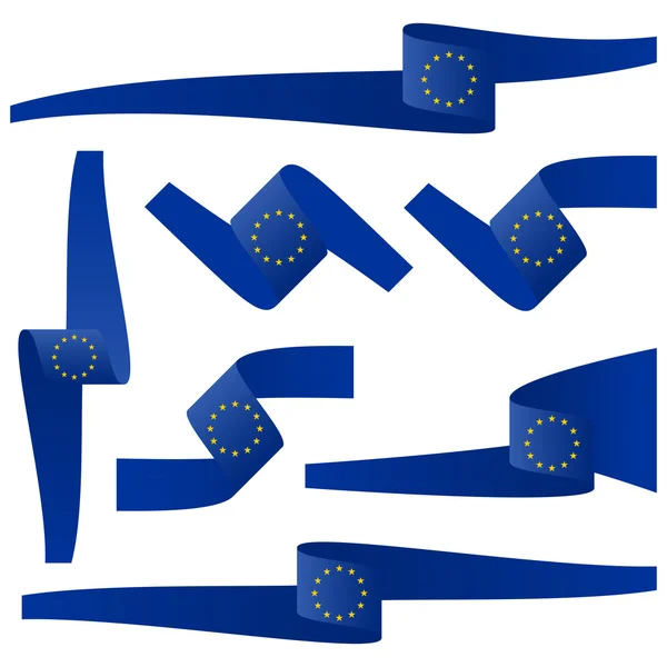 Samling av Eu land flagga banners — Stock vektor