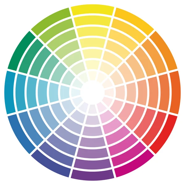 Roue de couleur avec douze couleurs — Image vectorielle