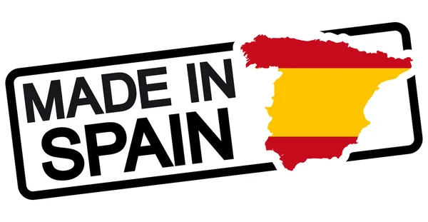 Zwarte stempel met tekst Made in Spanje — Stockvector