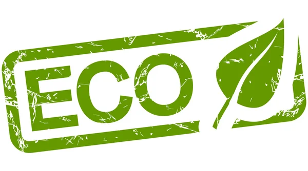 Grüne Marke mit Öko-Text — Stockvektor