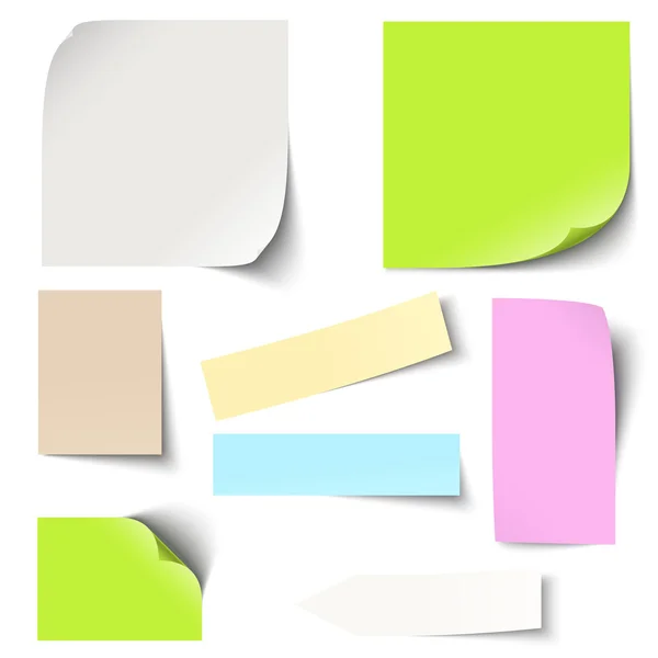 Colección de notas adhesivas de colores — Vector de stock