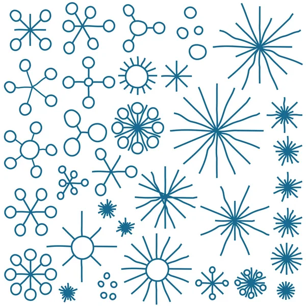 Kolekce abstraktní sněhové vločky — Stockový vektor